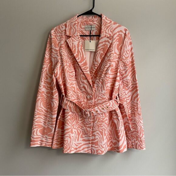 Finders Keepers Aurora Pink Marble Print Blazer Jacket - Picture 1 of 8
